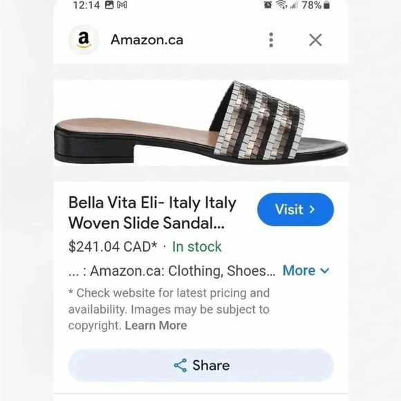 Bella Vita Eli- Italy Woven Slide Sandals  Size 7.5 - Picture 10 of 10